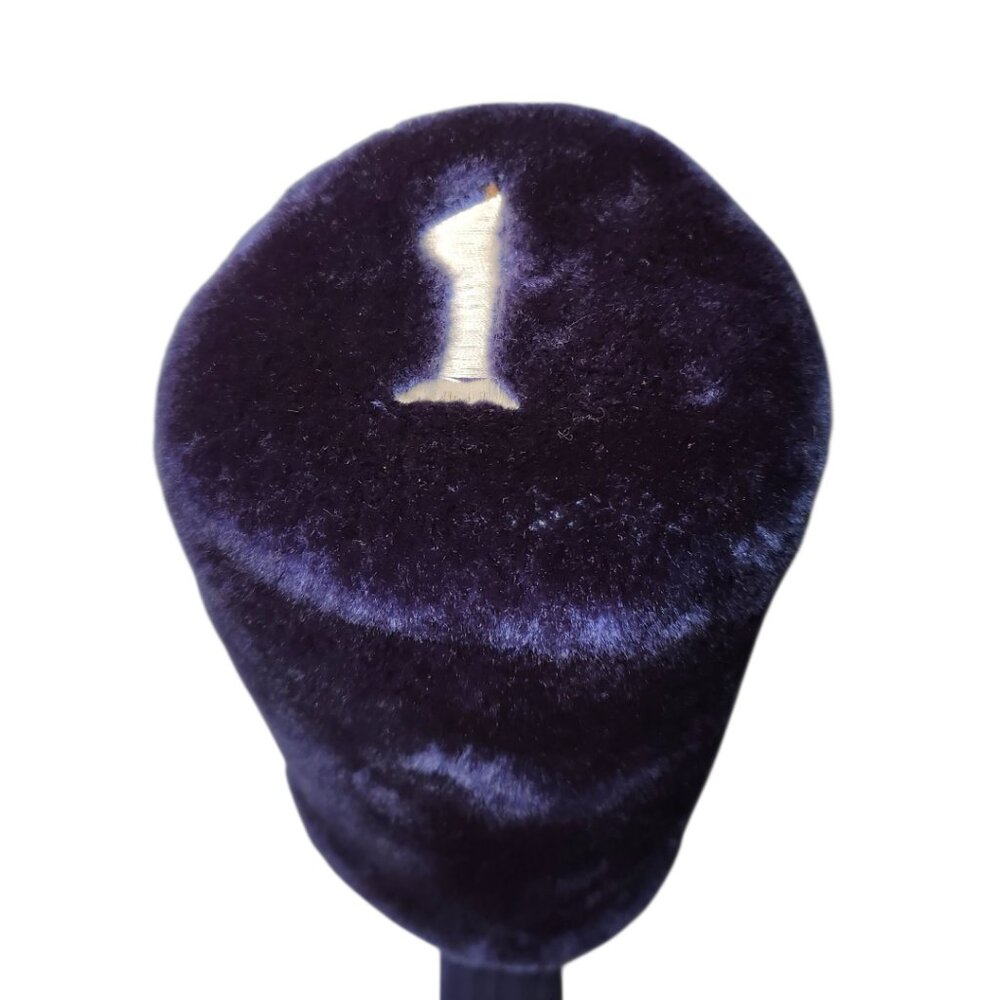 Golf Driver Headcover Head Cover Blue Silver Plush Long Neck Unbranded